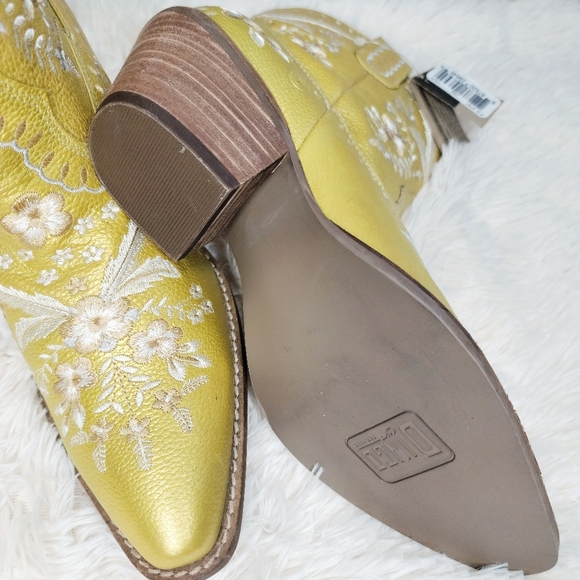 🕊️ Anthropologie Dingo Gold Floral Western Ankle Boots size 9 - Picture 6 of 7